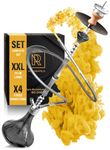 M. ROSENFELD Premium Shisha Big One - Aluminium Complete Set 111cm Hookah with 4 Connectors Including Adaptor, Closed Chamber with Click Thread + Stainless Steel Dip Tube & Diffuser, Chimney Head