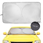 kinder Fluff Windscreen Sunshade | Reflective & Foldable Windshield Sun Cover & 99% UV Rays Block | Car Window Shade Interior Accessories Sunshades for Windshield & Dashboard Sun Heat - XL (167x95cm)