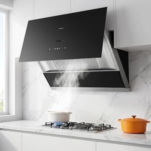 ROBAM Range Hood 36 inch 1400 CFM, Brushless Motor, AI Gesture & Touch Control, Auto-Clean with Nano Coating, Wash-Free Filter, Stainless Steel, Ducted Wall Mount or Under Cabinet 56H2S