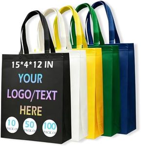 Wubaijin Custom Tote Bags (50–1000 pack), Personalized Reusable Shopping Bags with Handles, 15.5” W x 12.1” H x 5” Perfect for Trade Shows, Corporate Gifts, Retail & Promotional Events