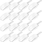 Multi-Purpose Plastic Clear Kitchen Scoops, Ice Scoop for Weddings, Candy Dessert Buffet, Protein Powders, Ice Cream, Coffee, Tea (5.5 Inches, 16 Pieces)