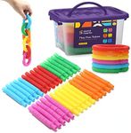 Special Supplies 30-Pack Mini Fun Pull and Pop Fun Tubes Mini for Kids Stretch, Bend, Build, and Connect Toy, Provide Tactile and Auditory Sensory Play, Reusable Storage Container, Colorful