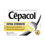 Cepacol Extra Strength, Sucrose Free, Honey Lemon, Sore Throat Lozenges, 16 count