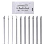 kuou 10 Pieces, 14G Sterilized Disposable Body Piercing Needles Tattoo Accessory Needles for Ear Nose Tattoo Supplies Piercing Kit