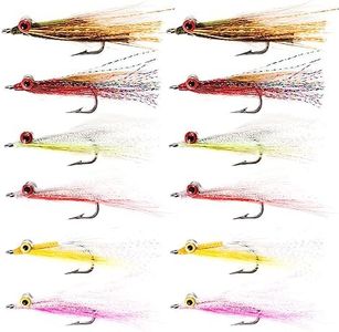 Fly Fishing Flies Dry Flies Lures - 12Pcs Fly Fishing Assortment Kit for Bass Trout Salmon Fishing