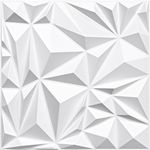 STICKGOO 3D Wall Panels Diamond for Interior Wall Decor, 19.7" x 19.7" White 3D Textured Wall Panels, Paintable 3D Wall Decor Covering Panels for Living Room Bedroom