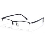 Cyxus Half Rim Blue Light Bloking Glasses For Men Rimless Glasses Computer Gaming Glasses UV Filter Glasses 8001 Grey