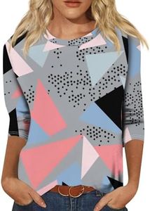 Elbow Sleeve Tops Women Lightening Deal Womens Three Quarter Sleeve Tops Plus Size Floofy Summers Top Women 3/4 Sleeve Skate Cool Blouses