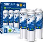 Pureline UKF8001 Water Filter Replacement for Everydrop Filter 4, EDR4RXD1, UKF8001, UKF8001AXX-200, UKF8001AXX-750, Whirlpool 4396395, WRS322FDAM04, WRX735SDHZ00, and Many More Models. (3 Pack)