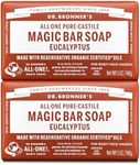 Dr. Bronner's Pure-Castile Magic Bar Soaps - Made with Regenerative Organic Certified Oils - For Face, Body, Hair- Vegan Soap Bars for Men & Women - Eucalyptus 2 pack, 5 oz