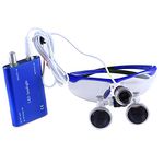 Portable Dental Binocular Loupes Optical Glass 3.5X-R With Head LED Light Lamp