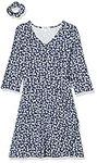 Speechless Girls' Long Sleeve Faux Wrap Dress Casual, Navy, 8