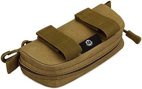 HUNTVP Eyeglasses Hard Case Tactical Molle Zipper Sunglasses Carrying Case 1000D Nylon with Clip (Coyote Brown)