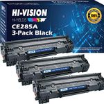 [3-Pack] HI-VISION HI-YIELDS Compatible Toner Cartridge Replacement for HP 85A CE285A 35A CB435A, Work with HP Laserjet Pro P1102w P1109w M1212nf M1217nfw P1005 P1006 Printer (Black, 3-Pack)