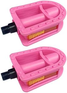 N3od3er Upgraded Kid's Bike Pedal 1/2-Inch Bike Pedals 1 Pair Kids Spindle Pedals Resin fit 12" 14" Youth Bikes (Pink)