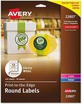 Avery 2" Glossy White Round Labels,