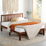 Mellow Marley 14 Inch Solid Wood Platform Bed with Paneled Headboard, Espresso, Queen