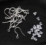 Hollosport 925 Sterling Silver Earring Hooks 12Pairs for Jewelry Making DIY with 50pairs Earring Backs