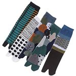 Holibanna 5 Pairs Flop Toe Cotton Socks V- Toe Tabi Socks Non- Slip Socks Medium Tube High Socks for Men Women Socks