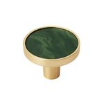 Amerock 2PK36971EMG Accents Round Cabinet Knob | Furniture Knob | Gold/Emerald Green Decorative Drawer Pull