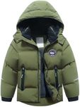 BYLESIN Kids Boy's Winter Coat Fleece Lined Waterproof Jacket Puffy Cotton Coat Thick Hooded Down Outdoor Coats