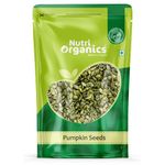 Nutri Organics Raw & Unroasted Pumpkin Seeds For Eating - 500g| Immunity Booster and Fiber Rich Superfood | Rich Source of Omega 3 | Highly Nutritious Snack | Rich in Protein, Dietary Fibre, Zinc & Magnesium