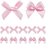 300Pcs Mini Pink Ribbon Bows, Small Pre-Tied Bows for Gift Wrapping, 1.5 Inch Satin Ribbon Bow Flowers for DIY Crafts, Birthday Party, Wedding Decor