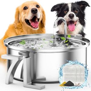 oneisall Fuente para Perros/Gatos, Fuente para Perros de Acero Inoxidable 7l súper silenciosa, con Triple filtración y Bomba de Seguridad Inteligente/fácil Montaje y Limpieza