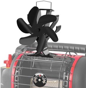 HIDALIFE Wood Stove Fan, Heat Powered Fireplace 6 Blades Fan with Bracket Compatible for Buddy Heater,Thermal Stove Fan for Gas Pellet Wood Burner with Magnetic Thermometer