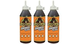 Gorilla Original Waterproof Polyurethane Glue, 18 Ounce Bottle, Brown, (Pack of 3)