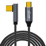 GELRHONR USB C to USB C Cable 100W, Right Angle USB C 3.1 Gen 2 Cable, 10Gbps Data Transfer Fast Charging with 4K Video Output, for Steam,VR Link,Tablet,Laptops,Type-C Devices (3M/9.8Ft)