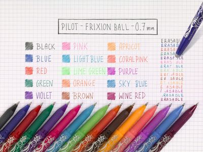 PILOT Frixion Ball Erasable Rollerball Pen Set, Black, Medium Tip, 5-Pack