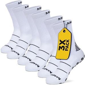 Maestro Soccer Grip Socks for Men and Women with Non-Slip Pads - Anti-Slip Socks Ideal for Football, Basketball, Sports - 3 Pack