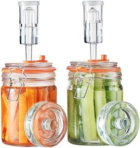 JILLMO Fermentation Jar, 700ml Fermenting Kit with Fermentation Weights and Airlocks, Pack of 2