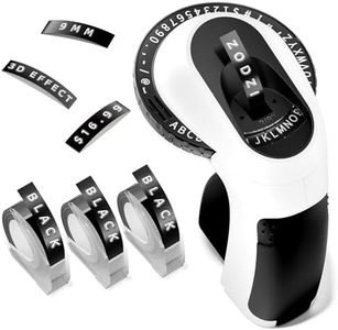 Zodzi Label Maker,Vintage Embossing Label Maker,Retro Embossed Label Maker Machine for DIY Crafts,Junk Journal Kit & Scrapbook Supplies,Old School Embosser with 3 Rolls 9mm 3D Labeler Waterproof Tapes