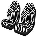 CLOHOMIN Fashion Zebra Print Car Seat Cover for Front Seats Only, Comfort Non Slip Auto Seat Protectors Black White Animal Fur Stripe Pattern Bucket Seats Cover Saddle Blanket Wrap Cushion