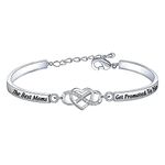 Grandma Bracelet New Grandma Gift The Best Moms Get Promoted to Nana/Gigi/Mimi/Yaya/Granny/Grammy Infinity Heart Bracelet Baby Announcement Gifts (Nonna)