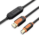 SNANSHI Printer Cable 50 Feet, Active USB Printer Cable USB 2.0 Type A Male to Type B Male Scanner Printer Cord Compatible with HP, Canon, Lexmark, Epson, Dell, Xerox, Samsung etc