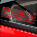 Platinum Place 5 x Stickers PROTECTION PLUS Alarm and GPS Tracking Device Fitted Signs Security Window Car Van Warning Tracker Notice Warning Taxi Secure Protect Viper Deterrent Labels 75x25mm RED