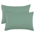 PiccoCasa Zippered Pillowcases, 100% Brushed Microfiber Polyester Pillow Case Cover, Pillow Cases Set of 2, Soft and Comfortable Spa Blue 50 x 75cm