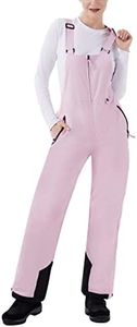 WULFUL Womens Insulated Snow Bibs Waterproof Winter Ski Pants Snowboarding Overalls, Pink, X-Large