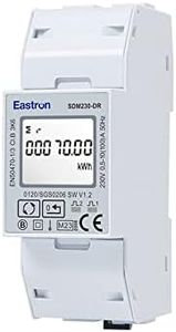 EASTRON SDM230DR Electricity Meter - Single Phase - Class 1 Accuracy - 100A kWh Mains Din Rail Smart Meter - Partial Resettable Energy with Fixed Pulse Output 1000imp/kWh & Backlit LCD Display. MID