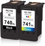 SanSeCai Remanufactured for Canon 740XL and 741XL Ink Cartridges Replacement for PG-740 CL741 Ink Cartridge for Pixma MG2170 MG3170 MG4170 MX377 MX437 MX517 Printer Cartridges 1 Black 1 Tri-Color