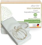 SimuLinen Gold Pumpkin - Linen Feel Disposable Thanksgiving Cloth-Like Bathroom Handtowels, Folded Paper Towels Single-Use Soft and Absorbent - 12"x17" 100ct (Made in USA)