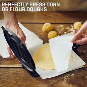 Uno Casa 8-Inch Tortilla Press Kit – Cast Iron, Includes Accessories
