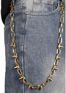 ZEKEE Wallet Pocket Chain Pants Chain Hip Hop Punk Jeans Chain Key Chain Goth Heavy Rivet Accessories for Women Men (Gold)