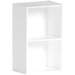 Vida Designs Oxford 2 Tier Cube Bookcase, White Wooden Shelving Display Storage Unit Office Living Room Furniture