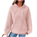 My Recent Orders Hoodies for Women UK Oversized Lightweight Waffle Hoodie Long Sleeve Casual Hooded Sweatershirt Autumn Winter Pullover Tops with Drawstrings Cheap Dresses for Women Uk Pink