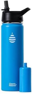 Clearly Filtered Water Bottle/Targets 220+ Contaminants / 20oz Ounce Double-Wall Insulated Stainless Steel Filtered Water Bottle BPA/BPS-Free Phthalate-Free Filters Fluoride Lead Chlorine (Blue)