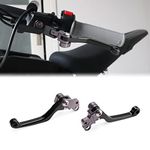 JESTOP Dirt Bike Clutch Lever, Adjustable Pivot Brake Lever for Sur Ron Light Bee Segway X260 X160, 6061 Billet Folding Left & Right Hand Lever Set for Sur Ron Parts (Black)